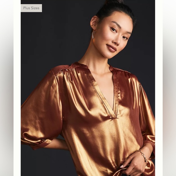 NWT Anthropologie foil blouse XS - Picture 4 of 6